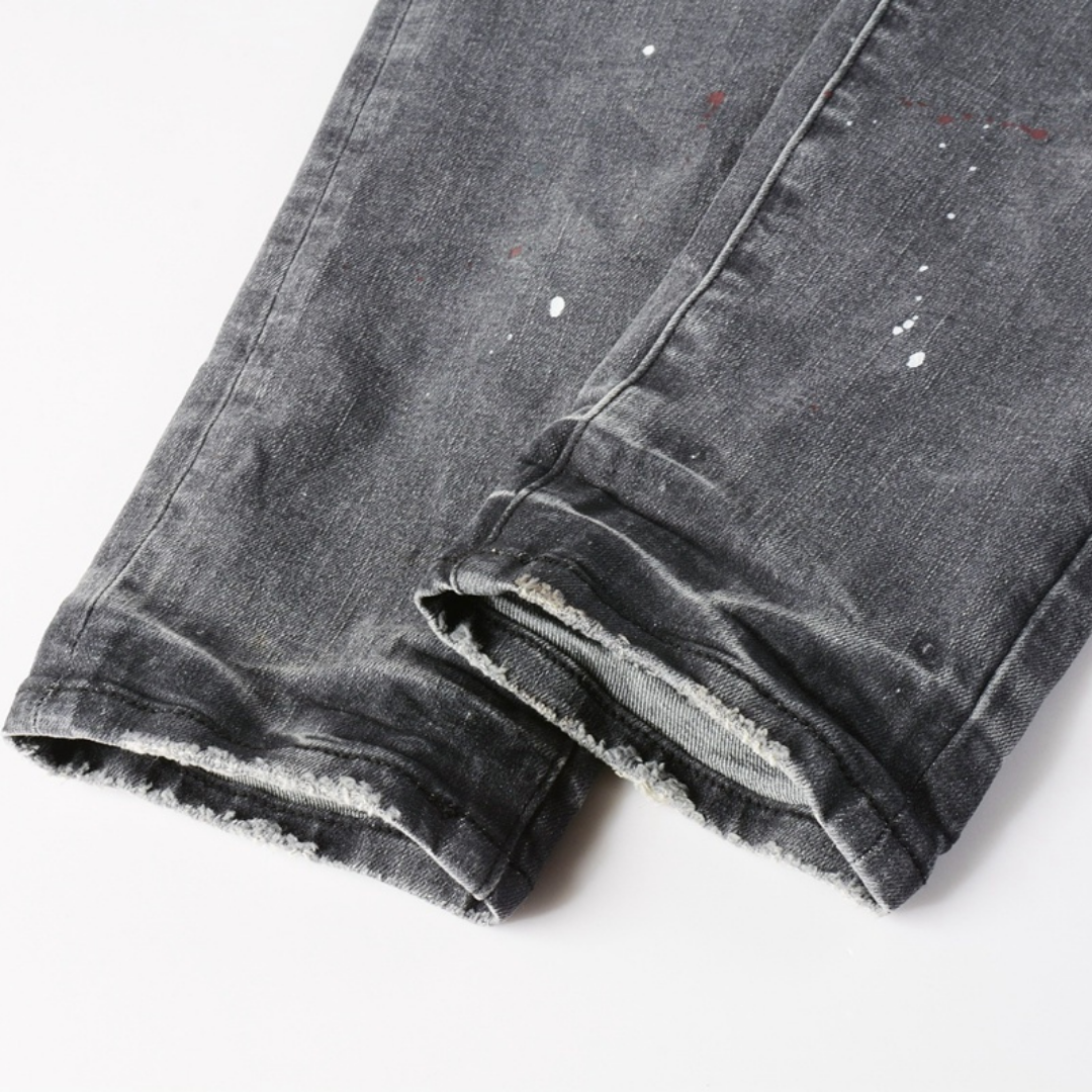 Purple Paint Grey Jeans