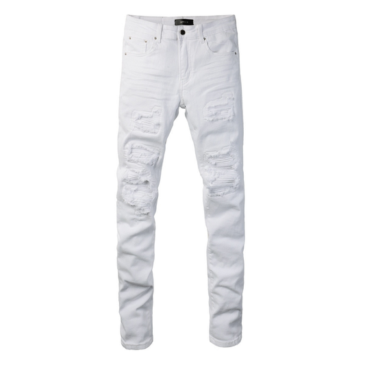 Amr White Ripped Jeans