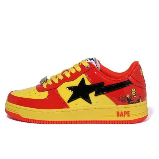 Bape Bapesta Marvel Red Yellow Black